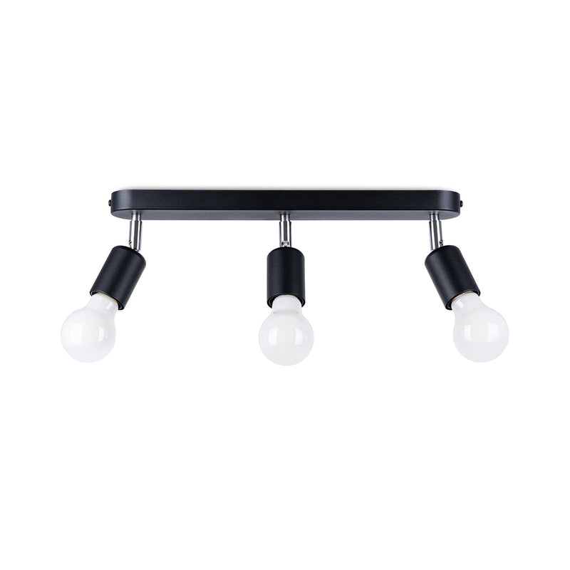 Plafonnier Réglable Minimaliste Acier 3 noir