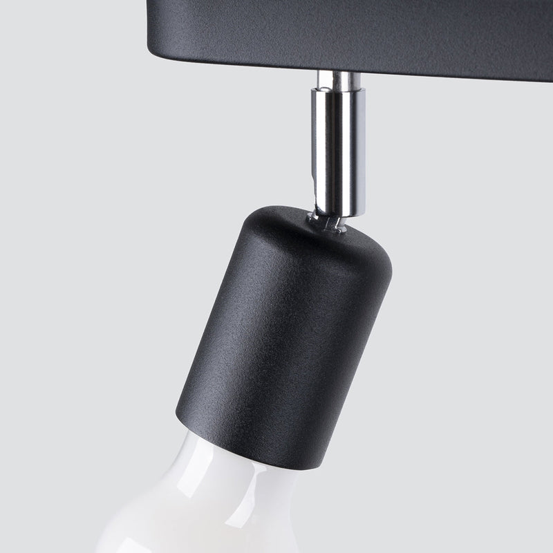 Plafonnier Réglable Minimaliste Acier 3 noir