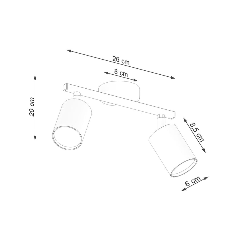 Plafonnier Focus Moderne 2 noir