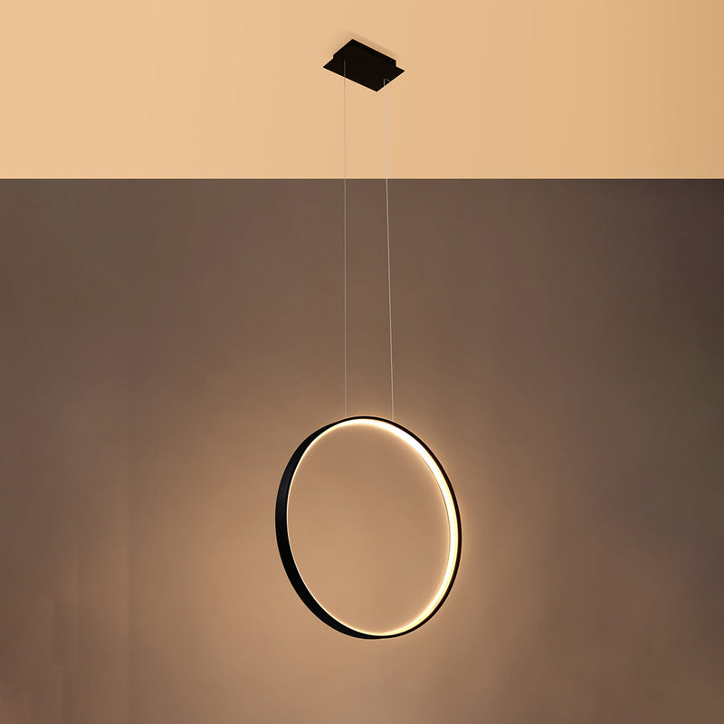 Lampe suspendue Anneau Solis 55 blanc 3000K
