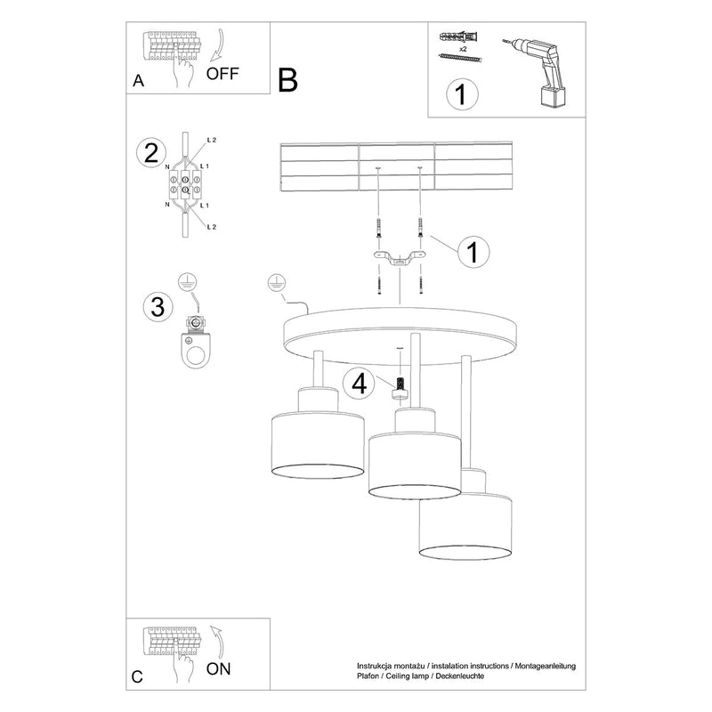 Plafonnier Cloche Design 3 noir