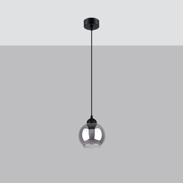 Suspension Cloche en Verre Fumé 1 noir