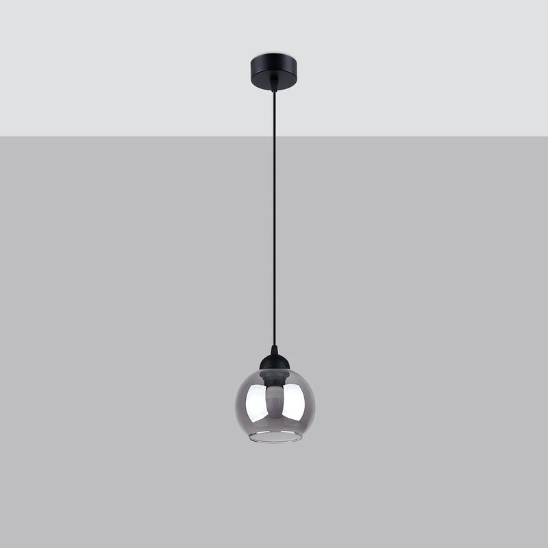 Suspension Cloche en Verre Fumé 1 noir