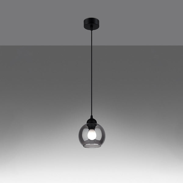 Suspension Cloche en Verre Fumé 1 noir