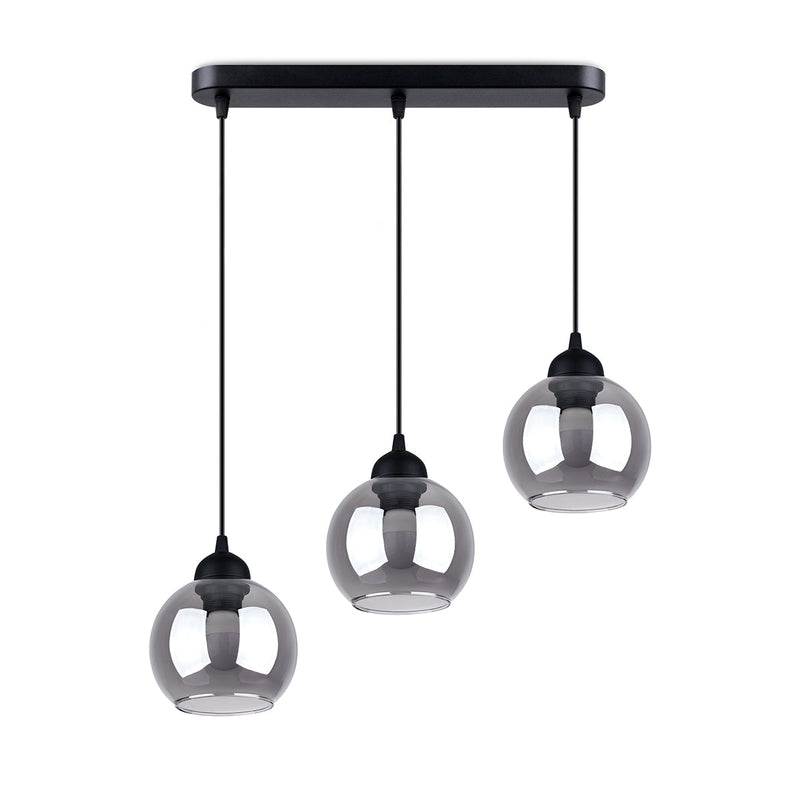 Suspension Cloche en Verre Fumé 3 noir