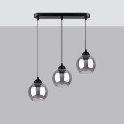 Suspension Cloche en Verre Fumé 3 noir