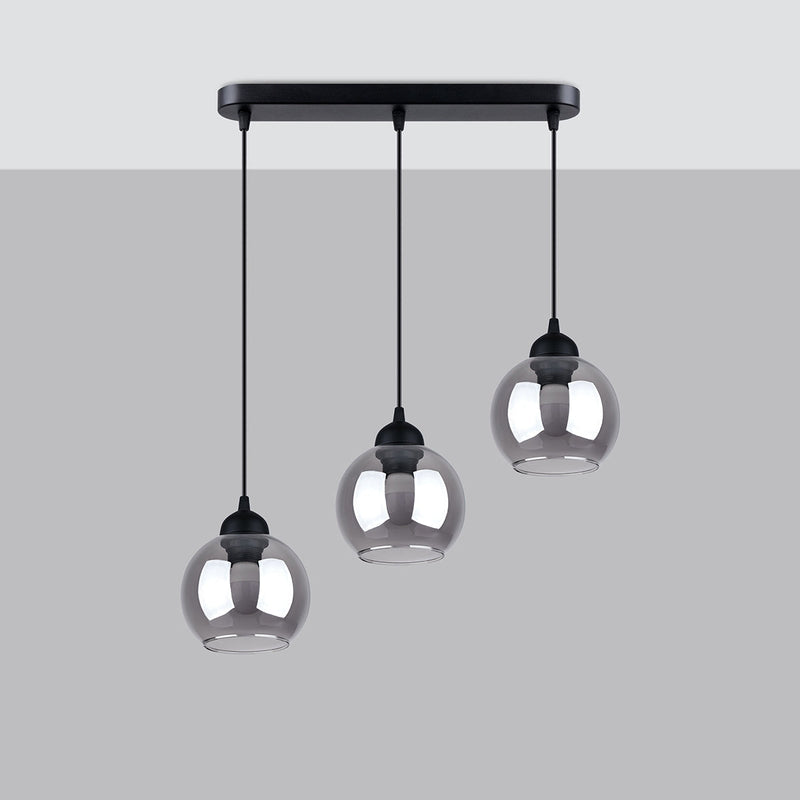 Suspension Cloche en Verre Fumé 3 noir