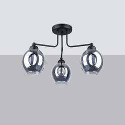 Lustre Verre Creusé 3 noir