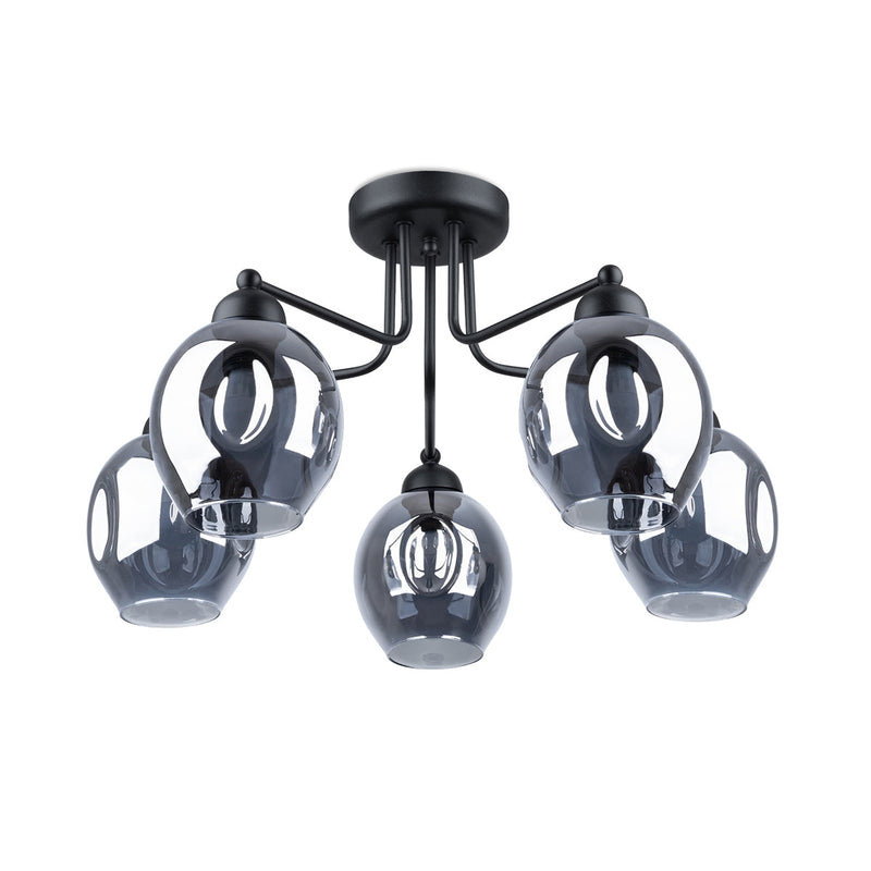 Lustre Verre Creusé 5 noir