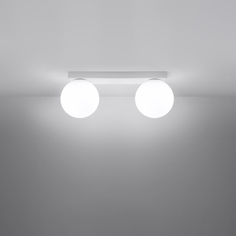 Plafonnier Globe Solis 2 blanc