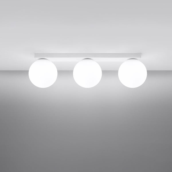 Plafonnier Globe Solis 3 blanc