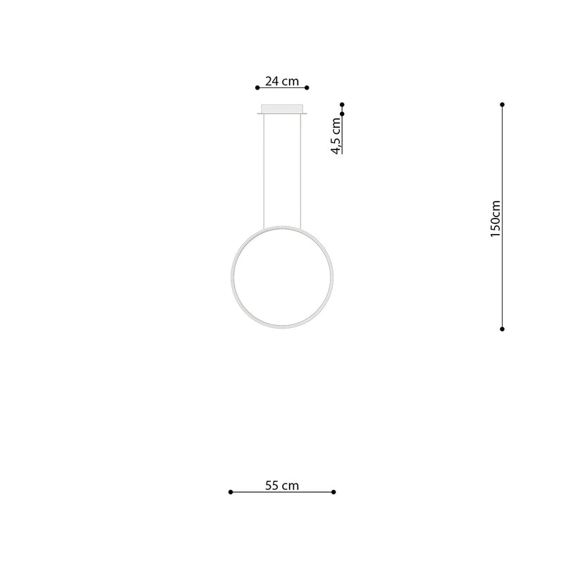 Lampe suspendue Anneau Solis 55 blanc 4000K