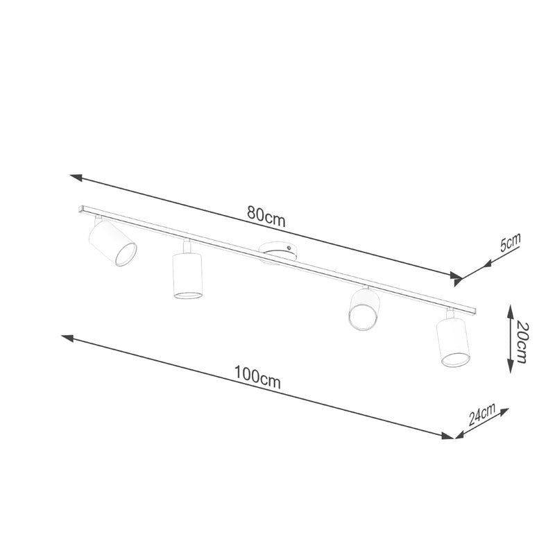 Plafonnier Focus Moderne 4L noir