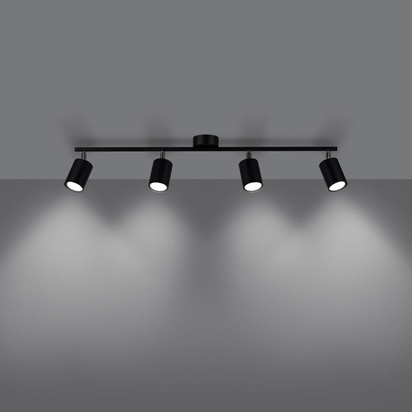 Plafonnier Focus Moderne 4L noir