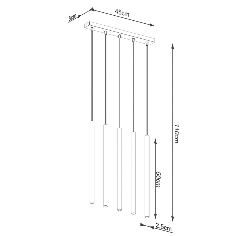Lampe suspendue Halo 5L or