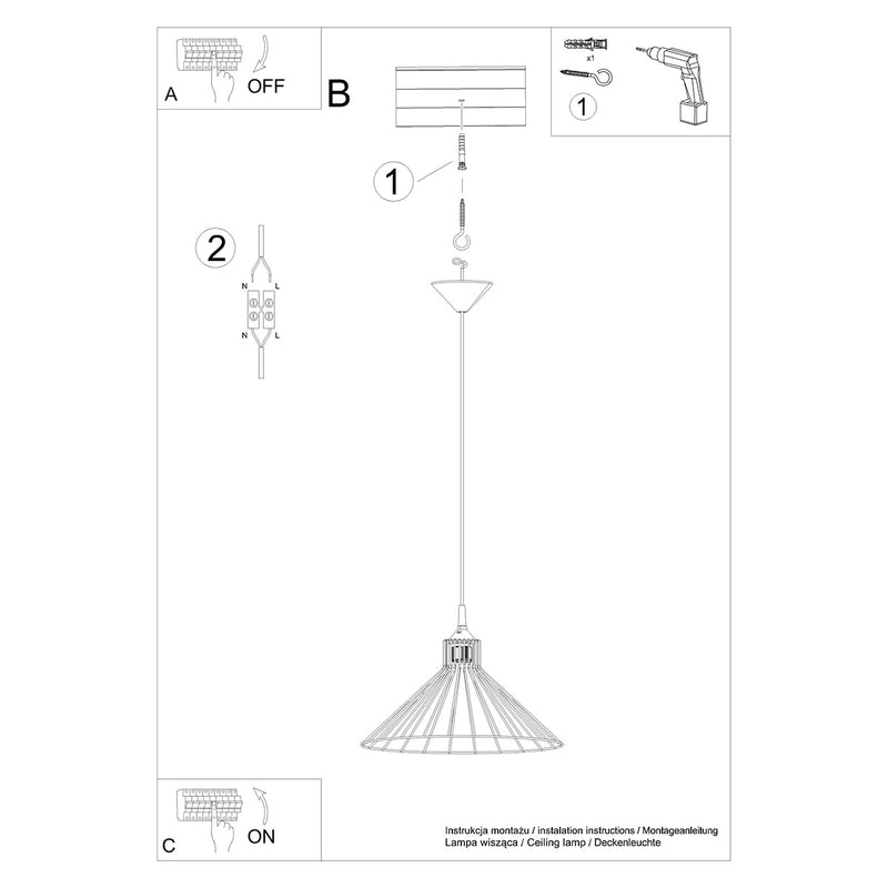 Lampe suspendue Eda métal