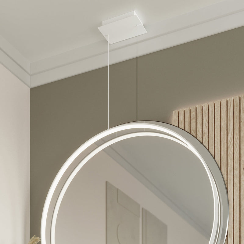 Lampe suspendue Anneau Solis 78 blanc 4000K