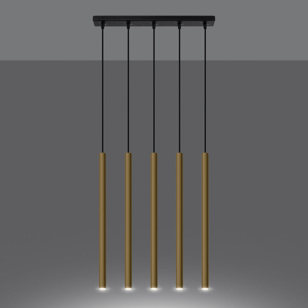 Lampe pendante Halo 5L or poli