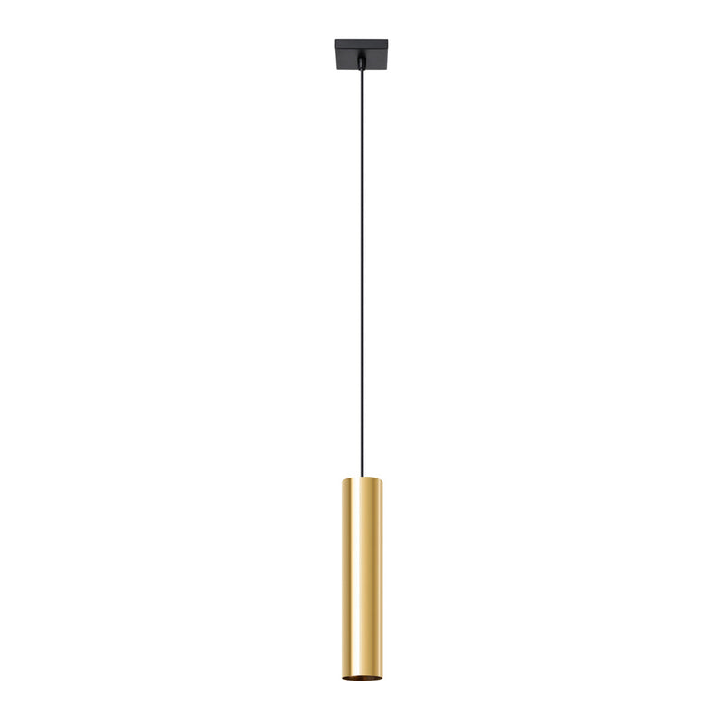 Lampe Suspendue Long Cylindre 1 or poli