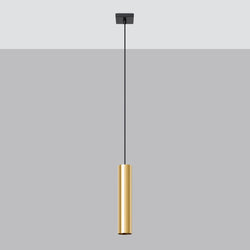Lampe Suspendue Long Cylindre 1 or poli