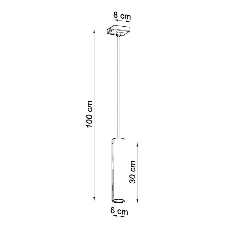 Lampe Suspendue Long Cylindre 1 chrome