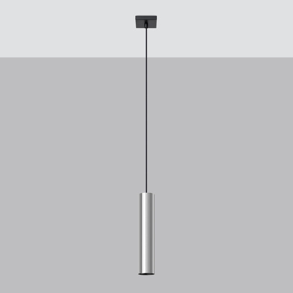 Lampe Suspendue Long Cylindre 1 chrome