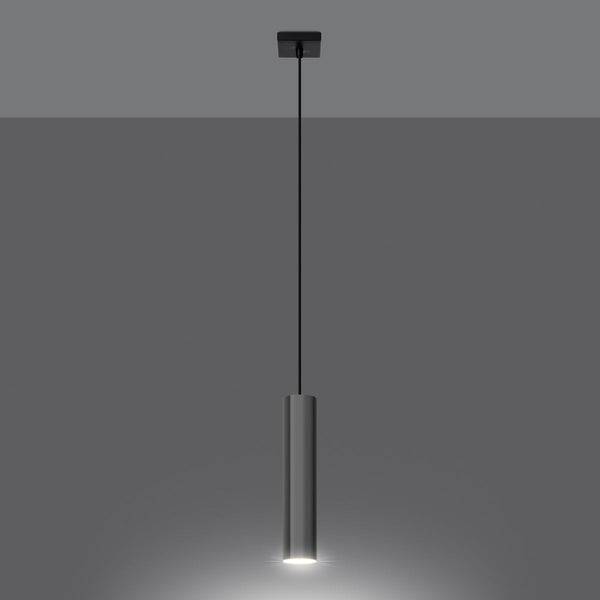 Lampe Suspendue Long Cylindre 1 chrome