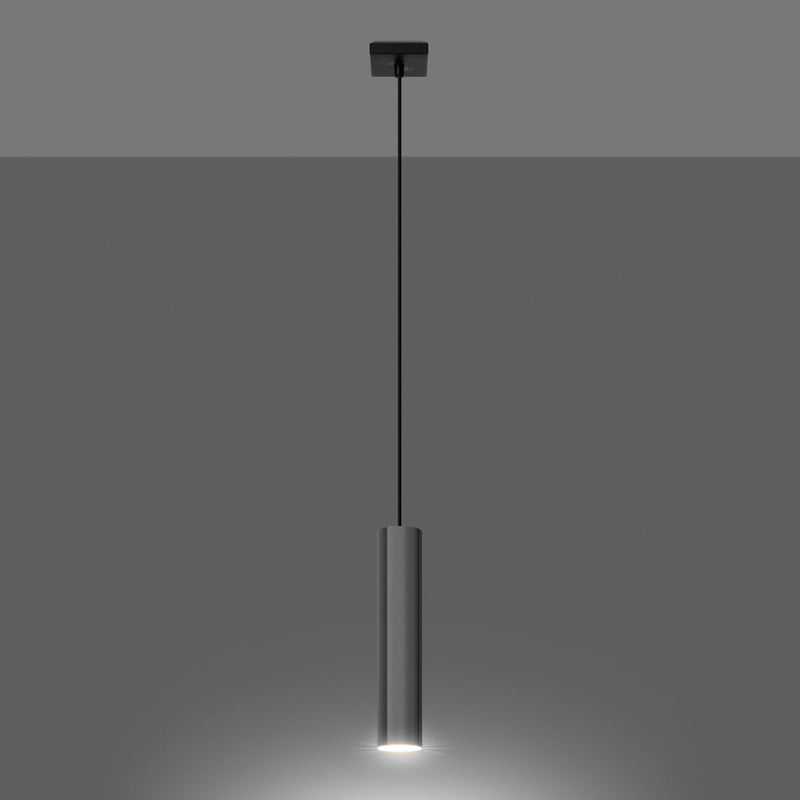 Lampe Suspendue Long Cylindre 1 chrome