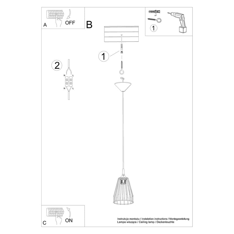 Lampe suspendue Leyo Métal
