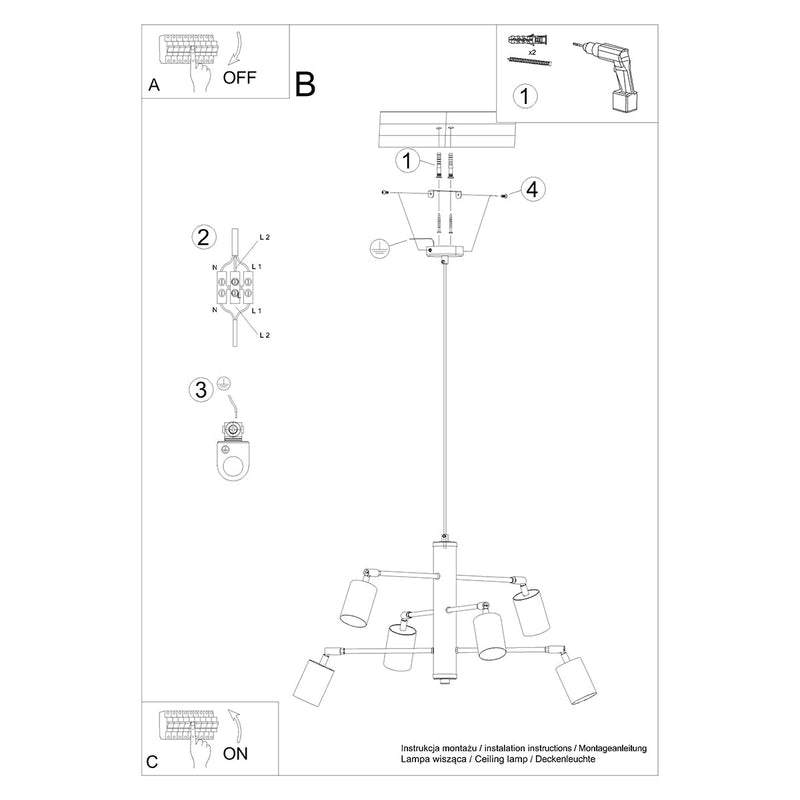 Lustre Focus Moderne 6 blanc