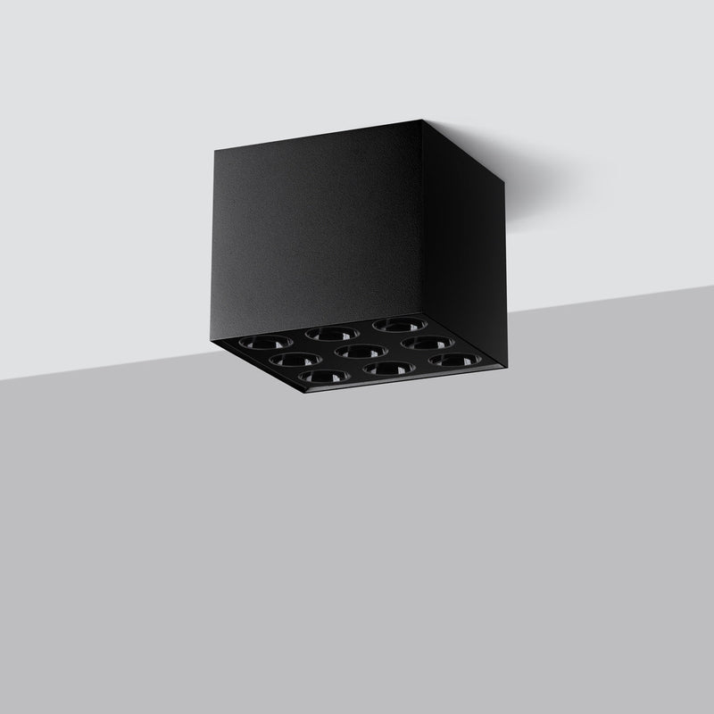 Plafonnier Cube Multi-Focal noir LED