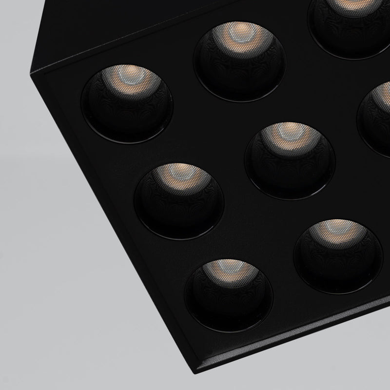 Plafonnier Cube Multi-Focal noir LED
