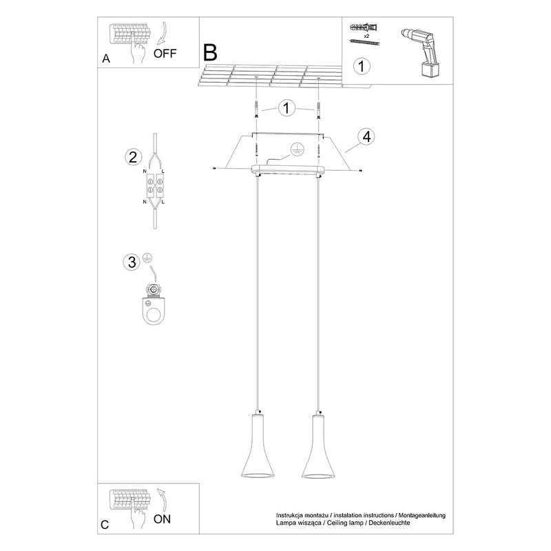 Lampe suspendue Cône Minimaliste 2 béton