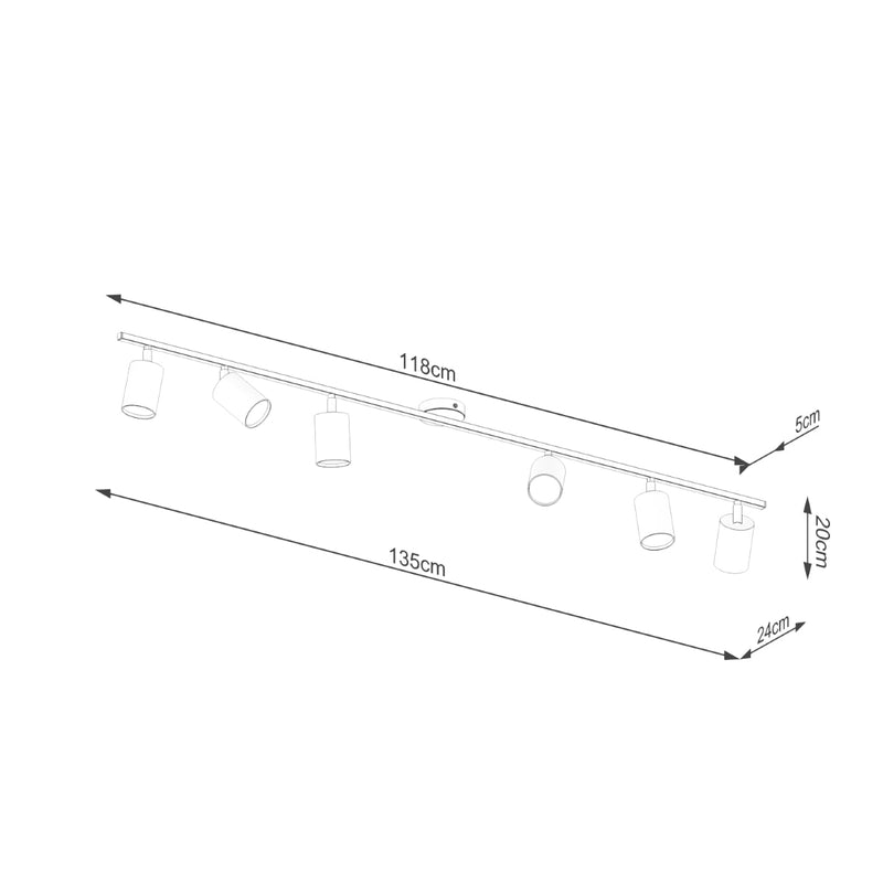 Plafonnier Focus Moderne 6L blanc