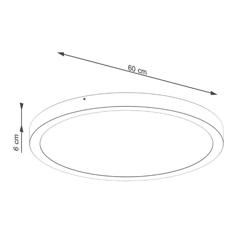 Plafonnier Cercle Moderne 60 noir LED 3000K