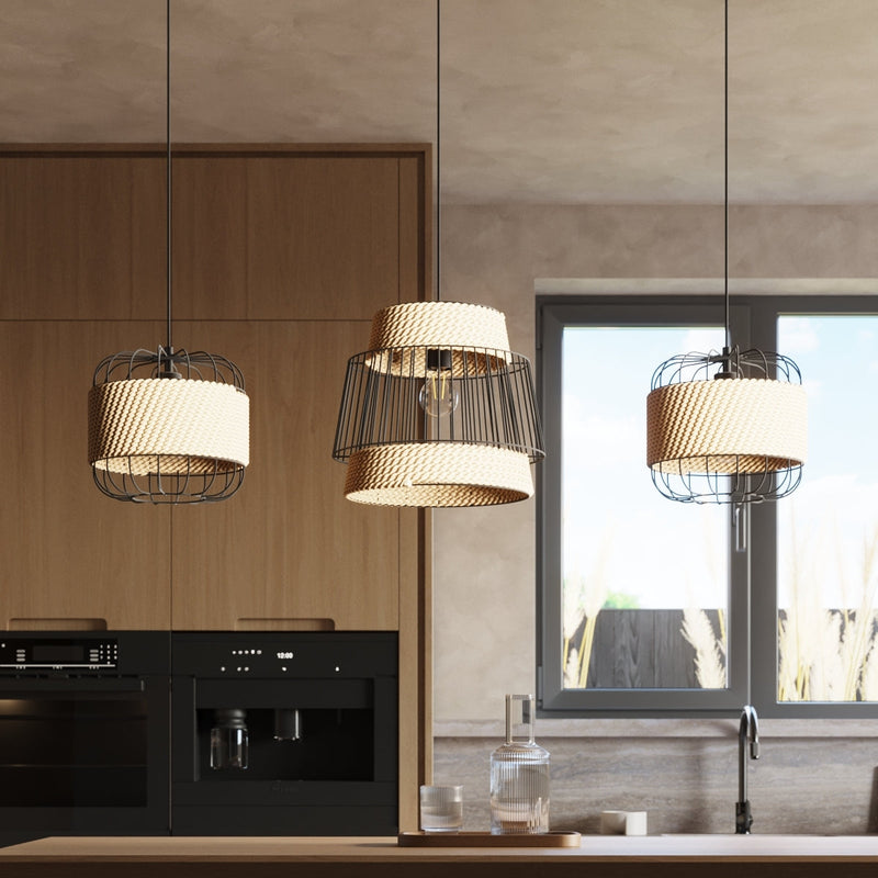 Lampe suspendue Cage Tissée