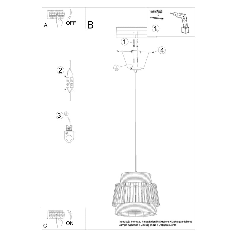 Lampe suspendue Cocon Tissé