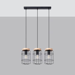 Lampe suspendue Cage Industrielle 3L