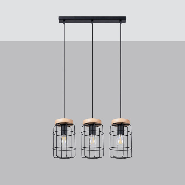 Lampe suspendue Cage Industrielle 3L