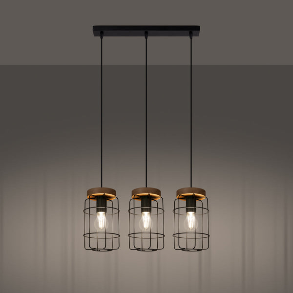 Lampe suspendue Cage Industrielle 3L