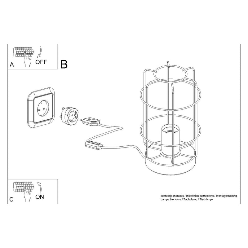 Lampe de table Cage Industrielle