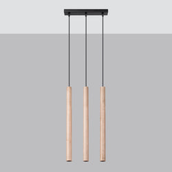 Lampe suspendue Halo 3L bois