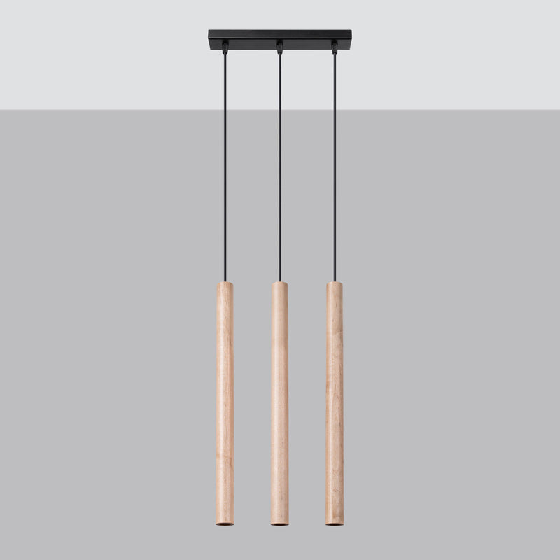 Lampe suspendue Halo 3L bois