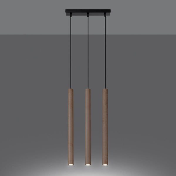 Lampe suspendue Halo 3L bois