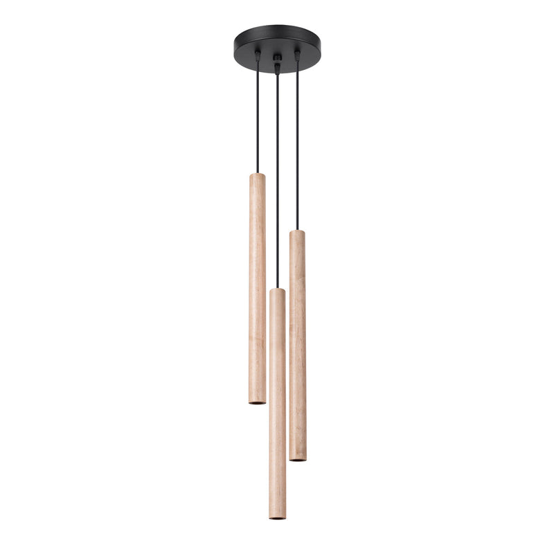 Lampe pendante Halo 3P bois