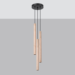 Lampe pendante Halo 3P bois