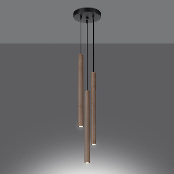 Lampe pendante Halo 3P bois