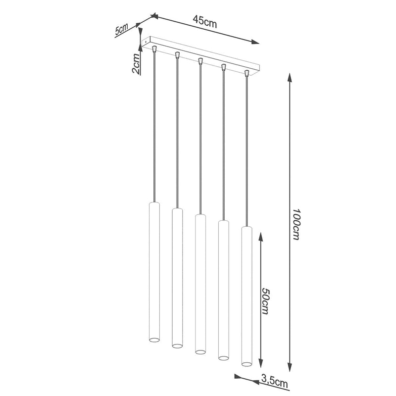 Lampe suspendue Halo 5L bois