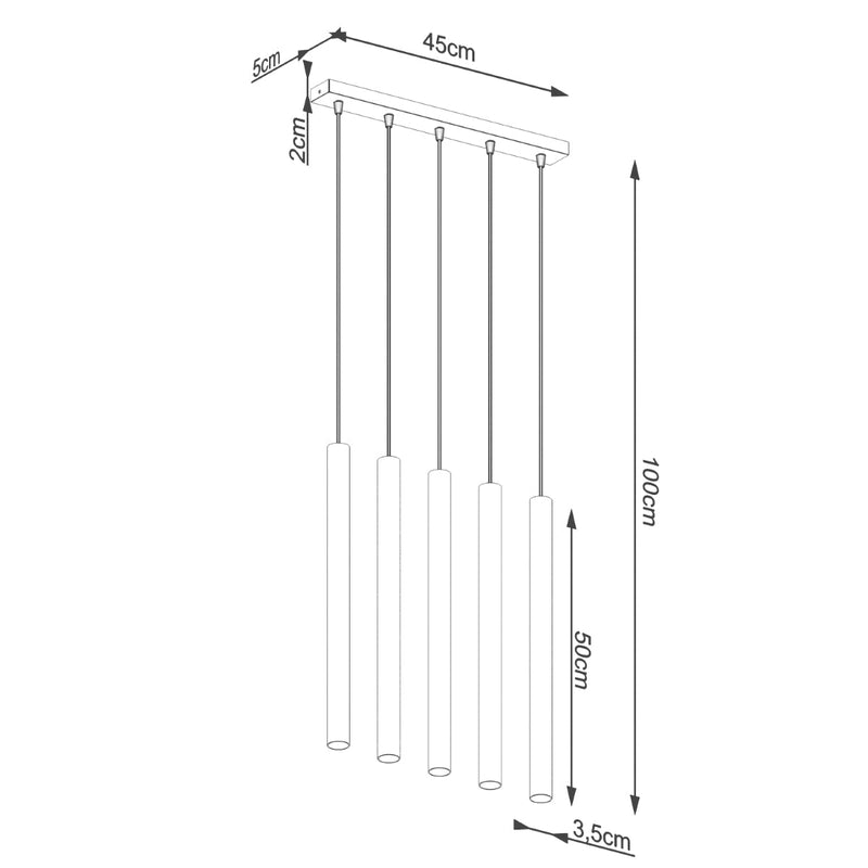 Lampe suspendue Halo 5L béton