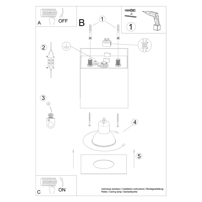 Plafonnier Cube Intemporel blanc